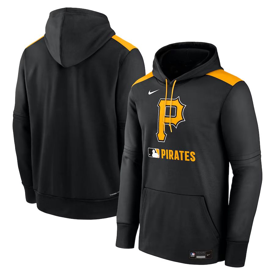 Men 2025 MLB Pittsburgh Pirates Black Nike hoodie style 1